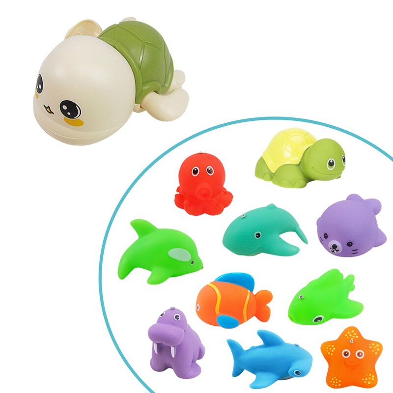 12 pièces bébé bain jouets baignoire magnétique pê – Grandado