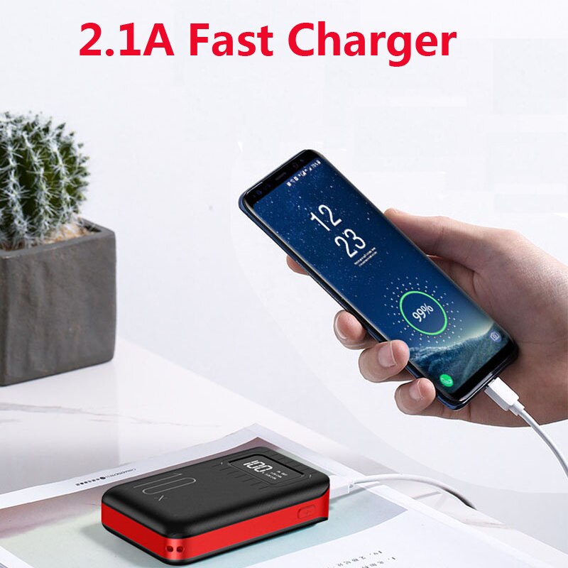 Power Bank 10000mah Draagbare 2.1A Snel Opladen Externe Batterij Powerbank Met LED Licht Voor iPhone Android Xiaomi Poverbank