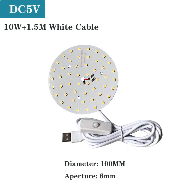 1 pièces DC5V puces LED à intensité variable SMD5730 lampe à LED USB variateur 2W 3W 5W 10W 30W panneau lumineux blanc lumière chaude avec câble de commutation marche/arrêt: 3.0-3.6 v / Or