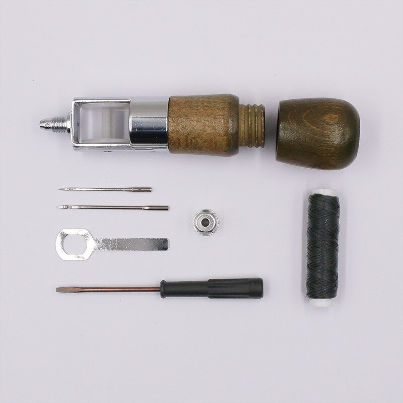 Leather Sewing Awl Kit Hand Stitcher Set Manual Sewing Machine Speedy Stitcher Leather Craft Stitching Shoemaker Repair Tools: Silver