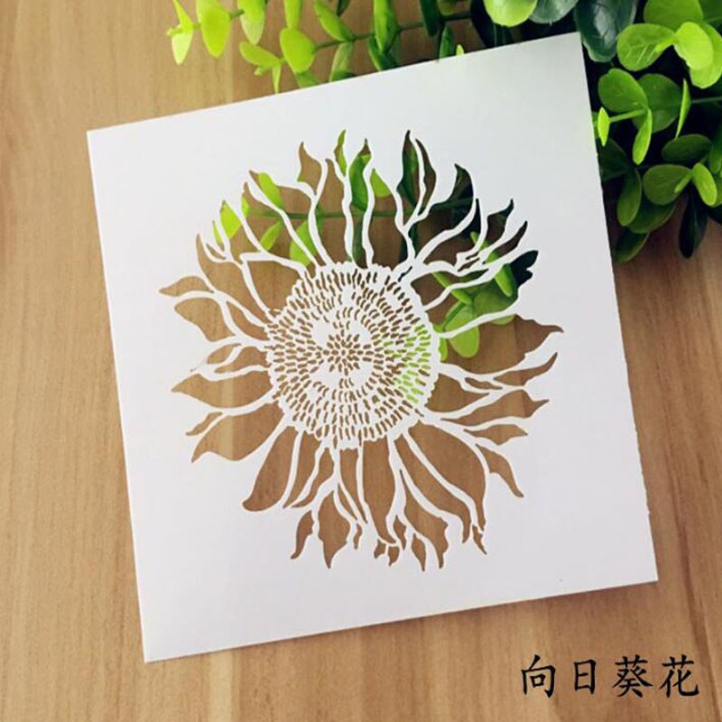 2Pc Stencils Zon Bloem Schilderen Template Embossing Craft Accessoires Sjablonen Voor Scrapbooking Stencil Herbruikbare