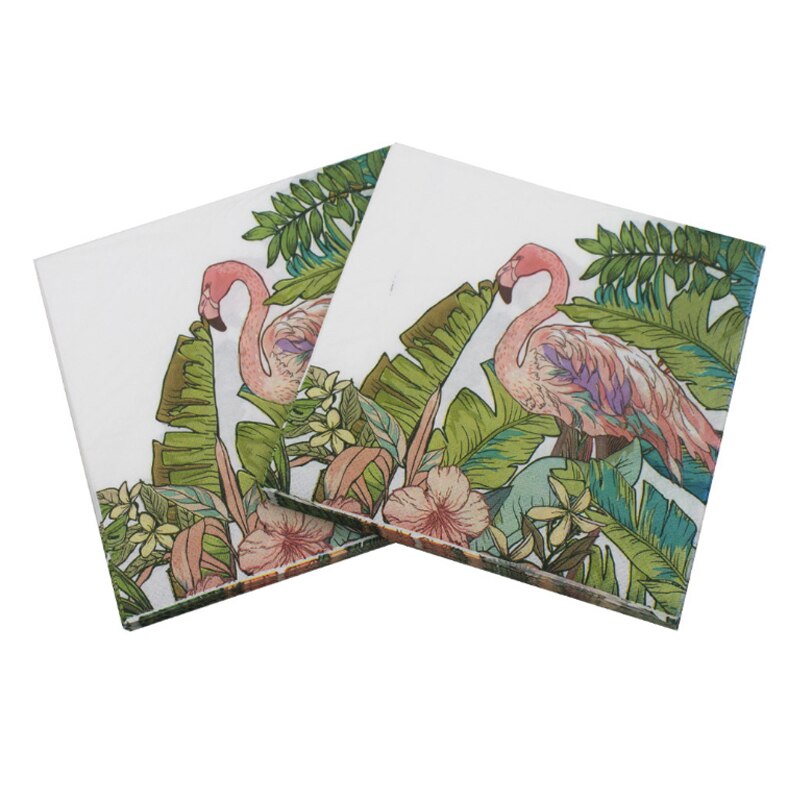 Servilletas de papel con estampado de flamencos, 20 unidades por paquete, pañuelos de papel con estampado de dibujos animados para decoración de hogar, fiestas, restaurantes