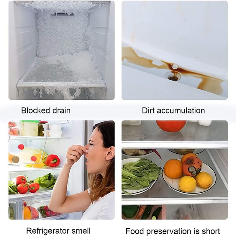 Fridge Drain Hole Cleaning Kit, Deicing Scoop Drain Hole Remover Reusable Refrigerator Cleaner, Pipe Cleaning Spiral