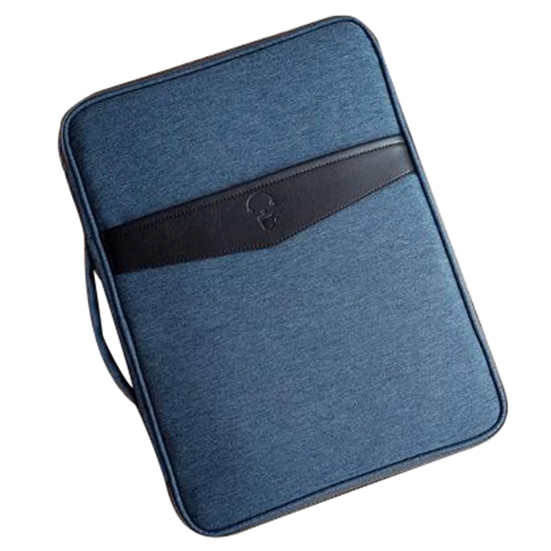 Fggs-business multifunktionelle  a4 dokumentposer bærbar vandtæt oxford klud arkiveringsprodukter opbevaringspose til notebooks penne: Blå