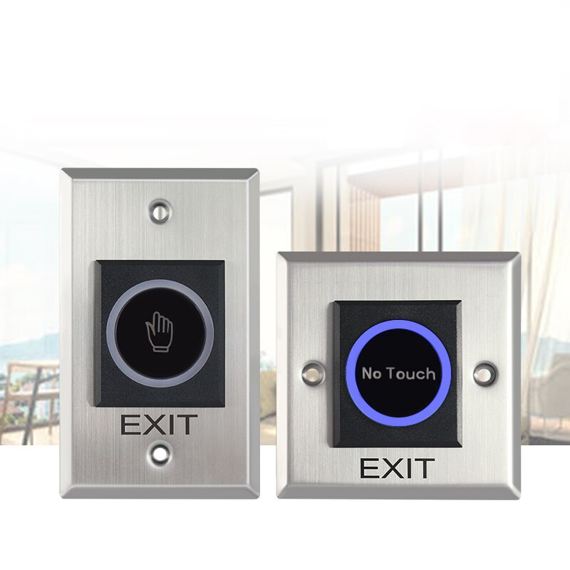Infrared Contactless No Touch Door Exit Button Touch Release Push Switch with Backlight for access control electric lock system