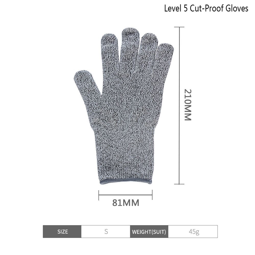 Anti-cut handsker skærebestandige handsker fødevarekvalitet niveau 5 beskyttelse tråd metal handske køkken skære sikkerhedshandsker til fiskekød: Størrelse s