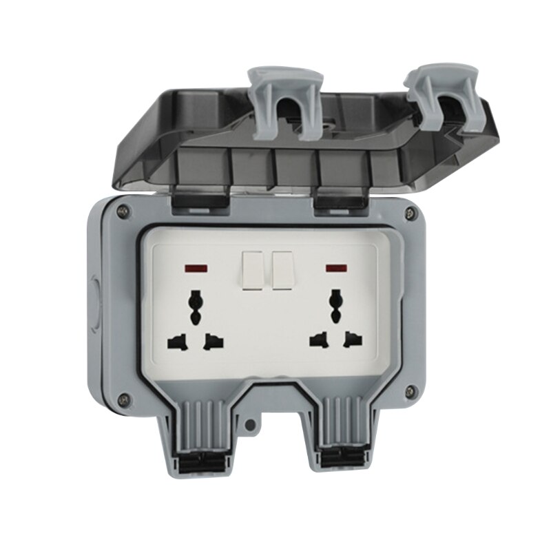 UK/EU Plug Electrical Wall Socket Outdoor Waterproof Replaceable Switch Dust-proof Power Outlet for Garden Courtyard Lawn: UN-2