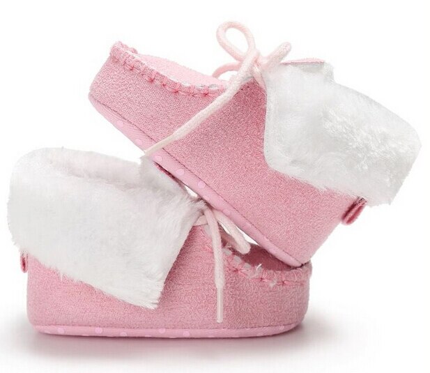 Infant Baby Boys Girl Soft Sole Mocassins Snow Bootes Prewalker Kids Toddler Girls Newborn Non-slip Winter Warm Mocassins Shoes: Pink / 0-6 Months