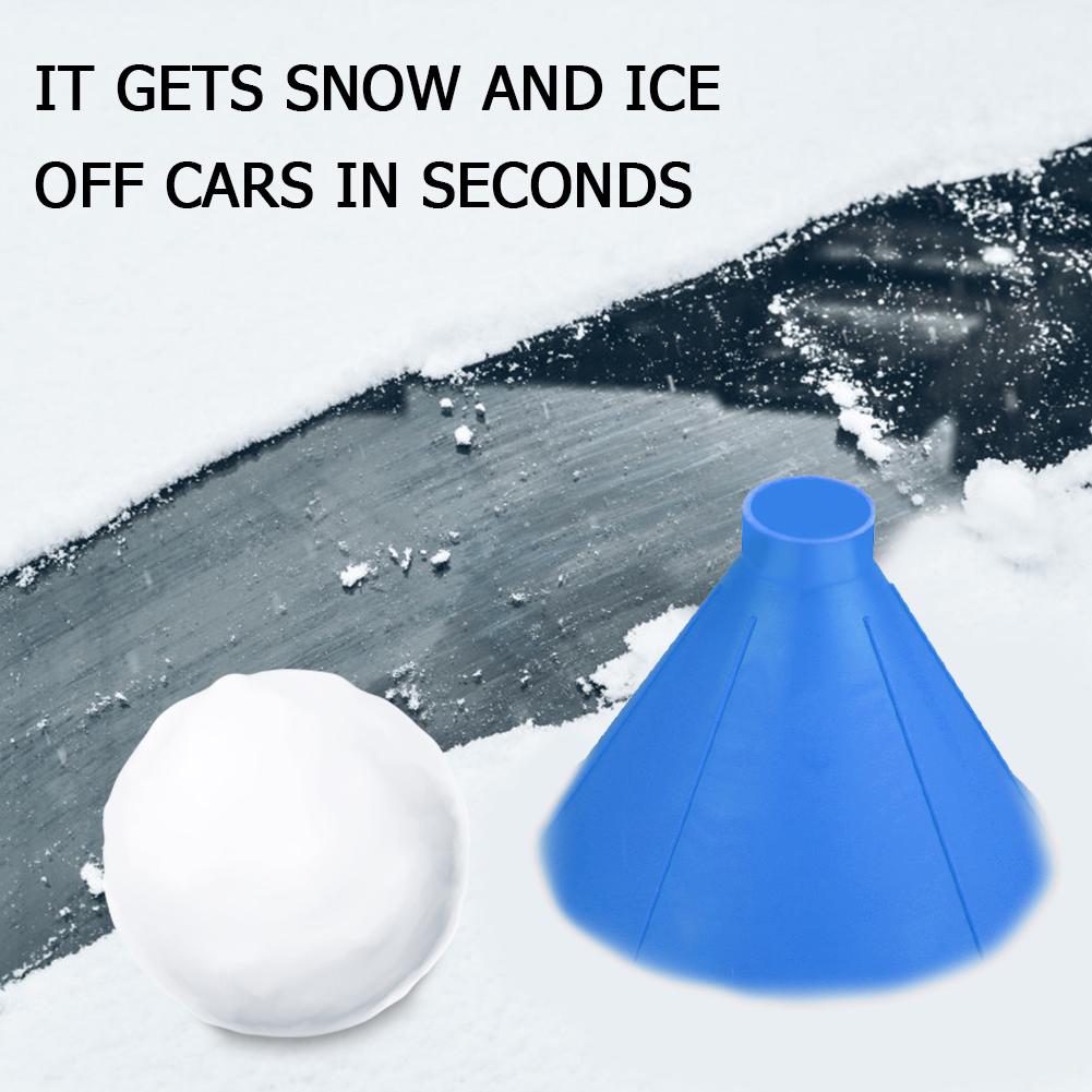 Plastic Cone Shaped Magic Car Windshield Snow Remover Shovel Ice Scraper Outdoor Windows Glass Cleaning Tool Funnel