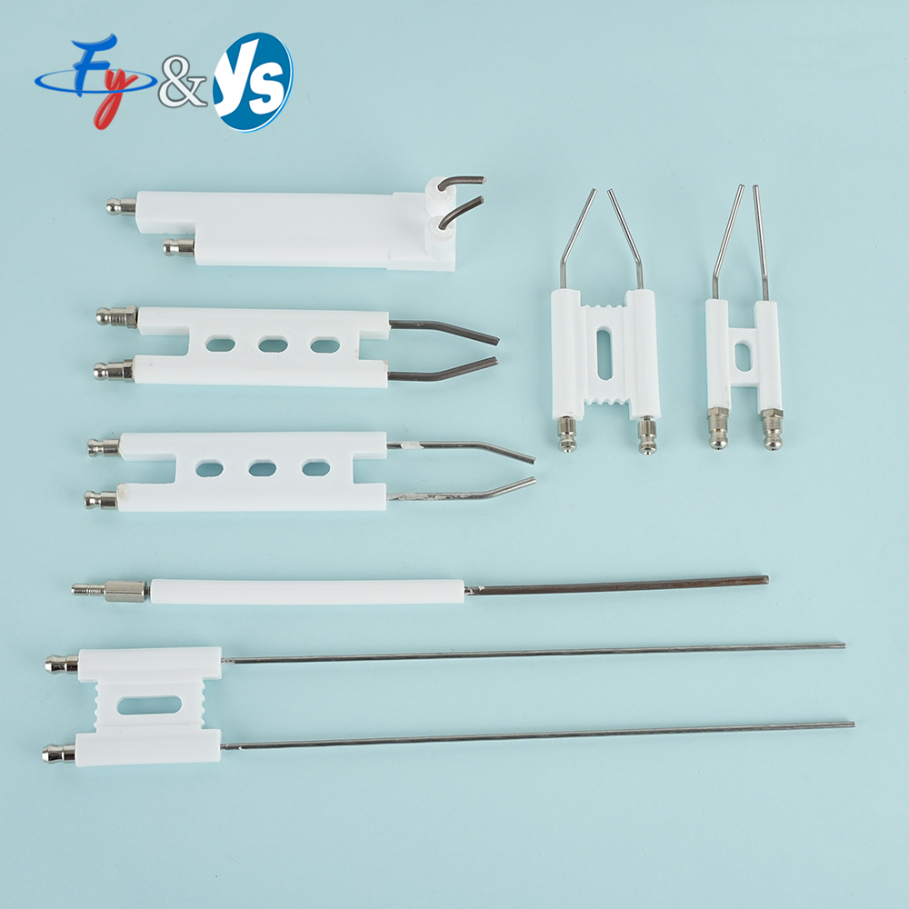 Universal H Type Ignition Electrodes For Oil Burner BT10 Ceramic Electrode Ignition Double Pin Siamese Ignition Pin Three Holes