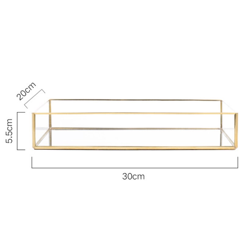 Gold Tray Mirror Rectangle Mirror Tray Can Hold Perfume Jewelry Cosmetics Makeup Magazine and More Decorative Tray