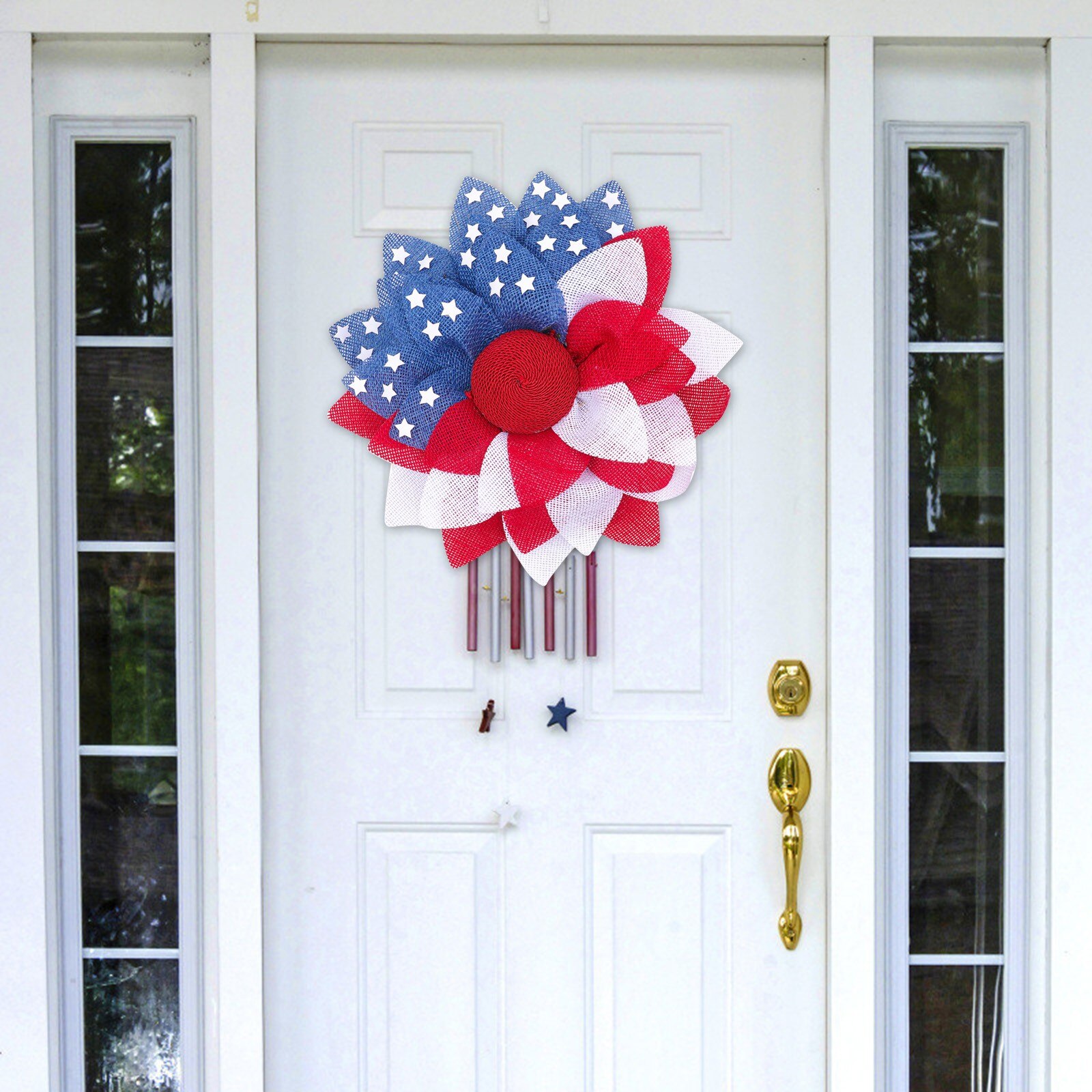 Couronne porte d&#39;entrée décorative, porte d&#39;entrée, couronne de Patriot suspendue, vêtements de maison et ameublement, accessoires de décoration pour la maison
