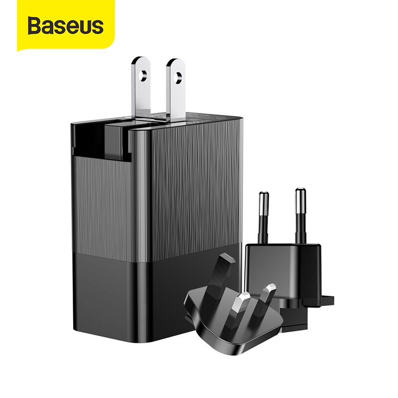 Baseus 3 Port Usb Charger 3 In1 Triple Eu Ons Uk Plug 2.4A Travel Wall Charger Adapter Draagbare Usb Telefoon lader