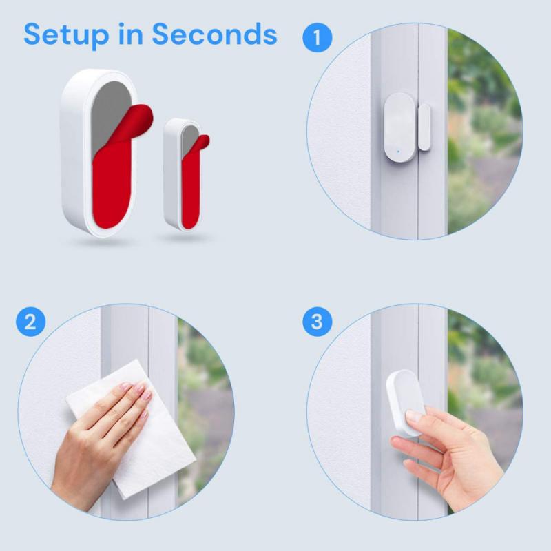 Tuya Zigbee Door Sensor Mini Magnetic Garage Door Window Opening Sensor Open / Close Home Security Alert Security Alarms