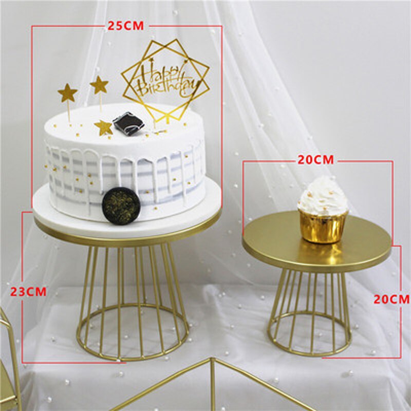 Soporte de Metal para pasteles, bandeja de Metal para postres, pasteles, macarrón, para de cumpleaños, Navidad, boda, dorado