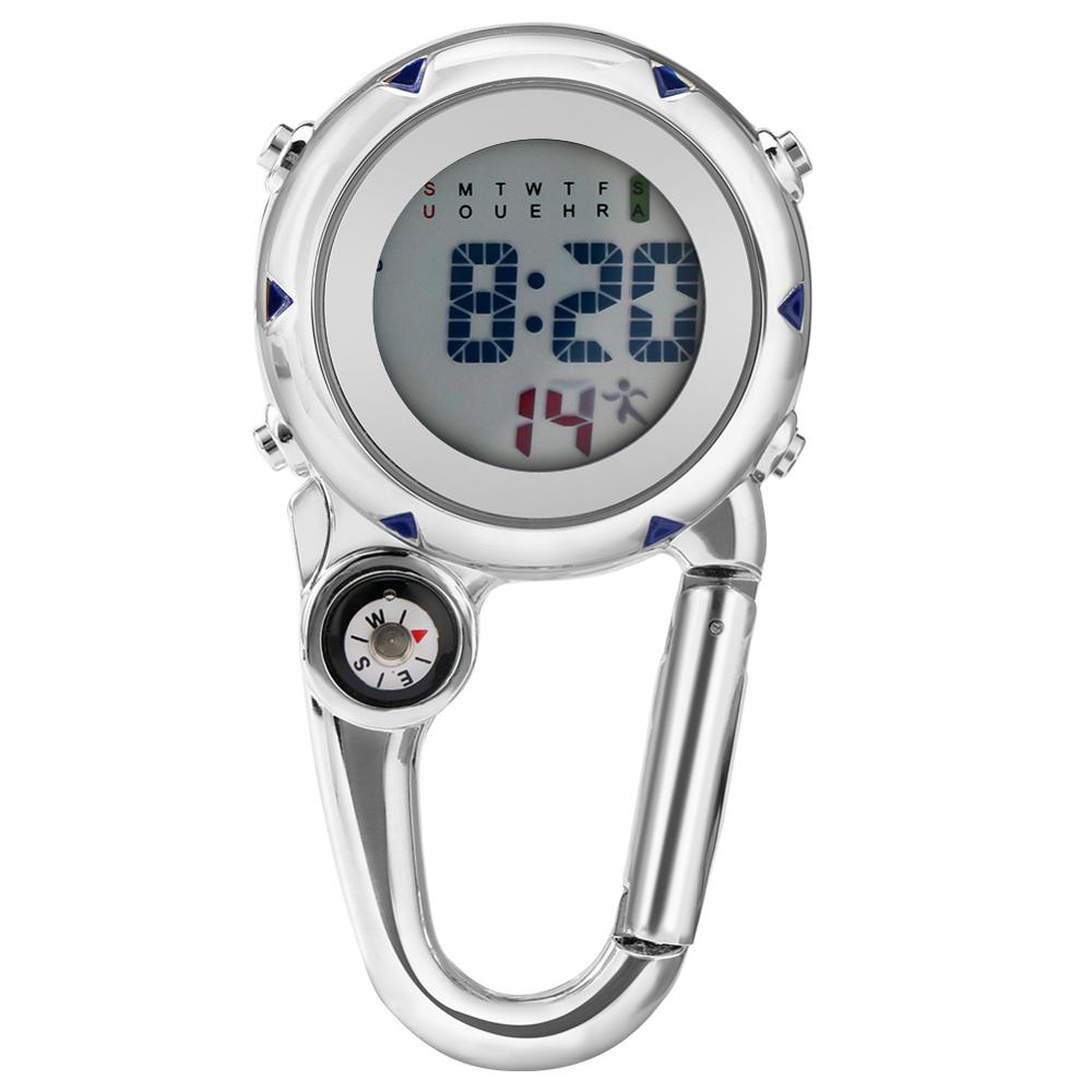 Multifunction Hook Up Carabiner Watch Sports Digital Watches Portable Mini Clip On Watch Clip Watch for Men Women: blue