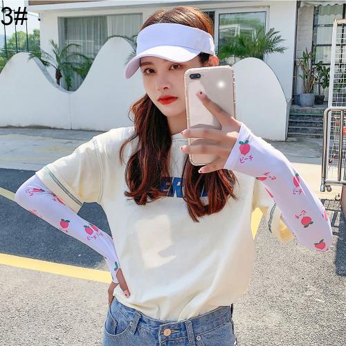 2pcs Summer Arm Sleeves for Women Printed Arm Compression Sleeves Armwarmer Outdoor Sun Block Fingerless Gloves Arm Sleeves: 3