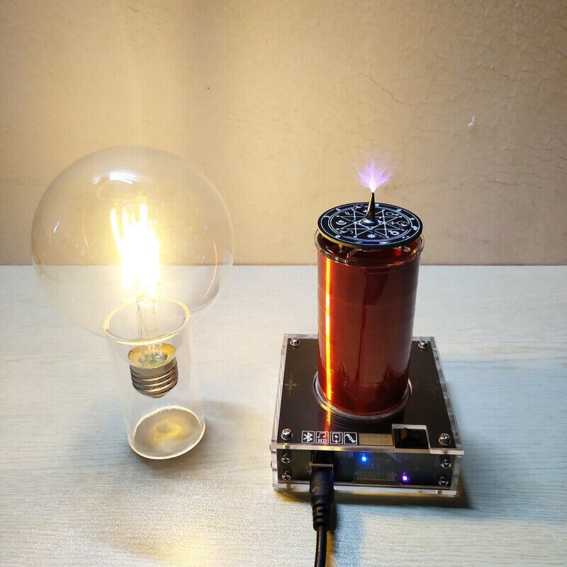 Music Tesla Coil PLLSSTC Desktop Toy Plasma Loudspeaker Arc Generator Bluetooth With Power