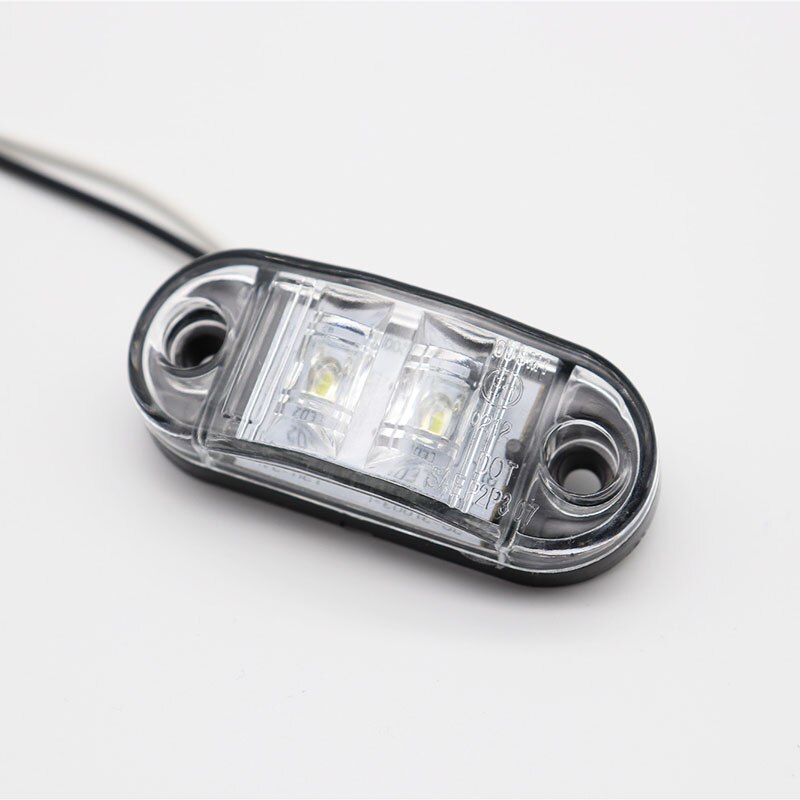 Luces LED de posición lateral de 12V/24V, luces externas de advertencia para coche, remolque, camión, lámparas de color blanco, 2 uds.