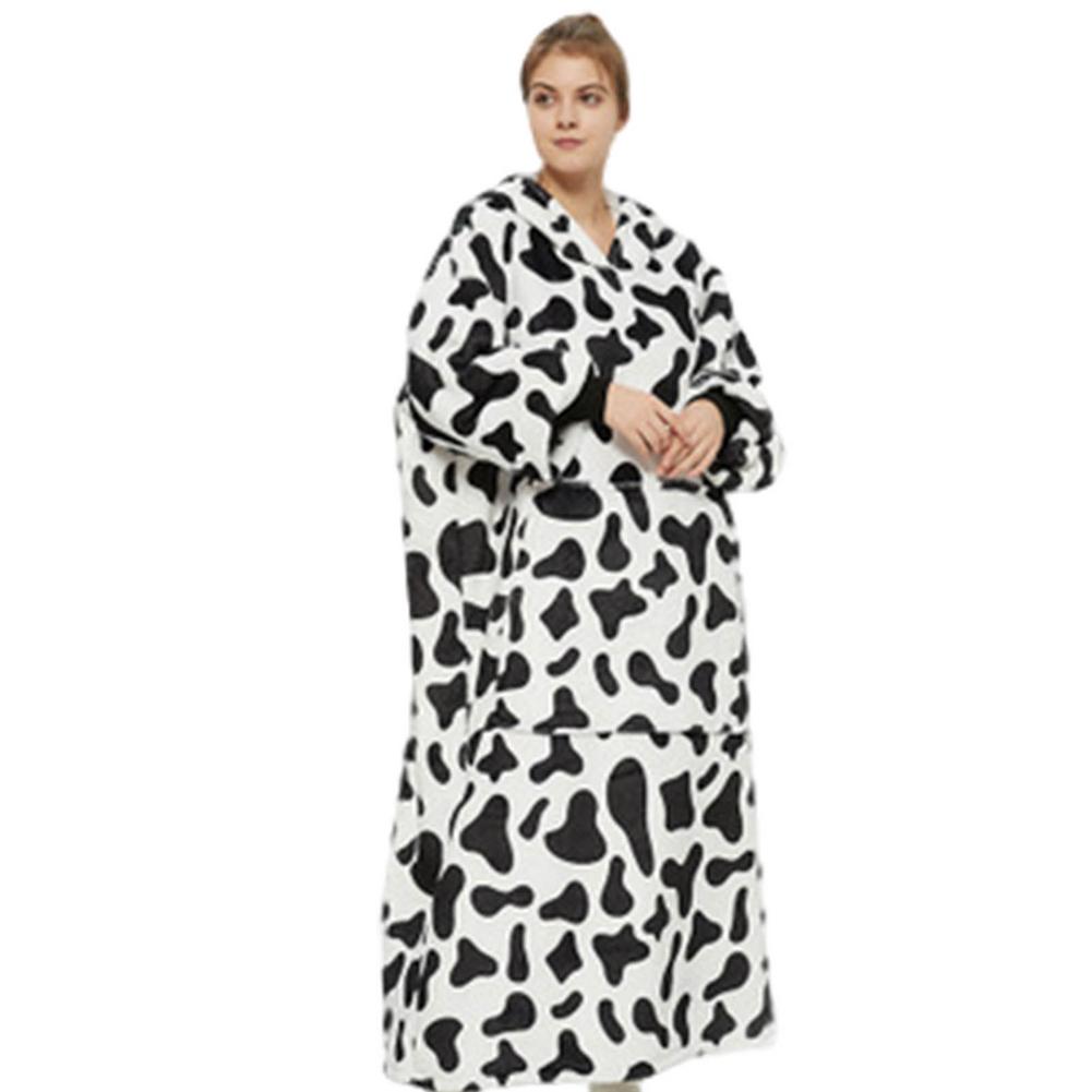 Leniwy kocyk sweter z kapturem sweter damski jesień i zima zimny ciepły piżrano TV koc usługi w domu: C