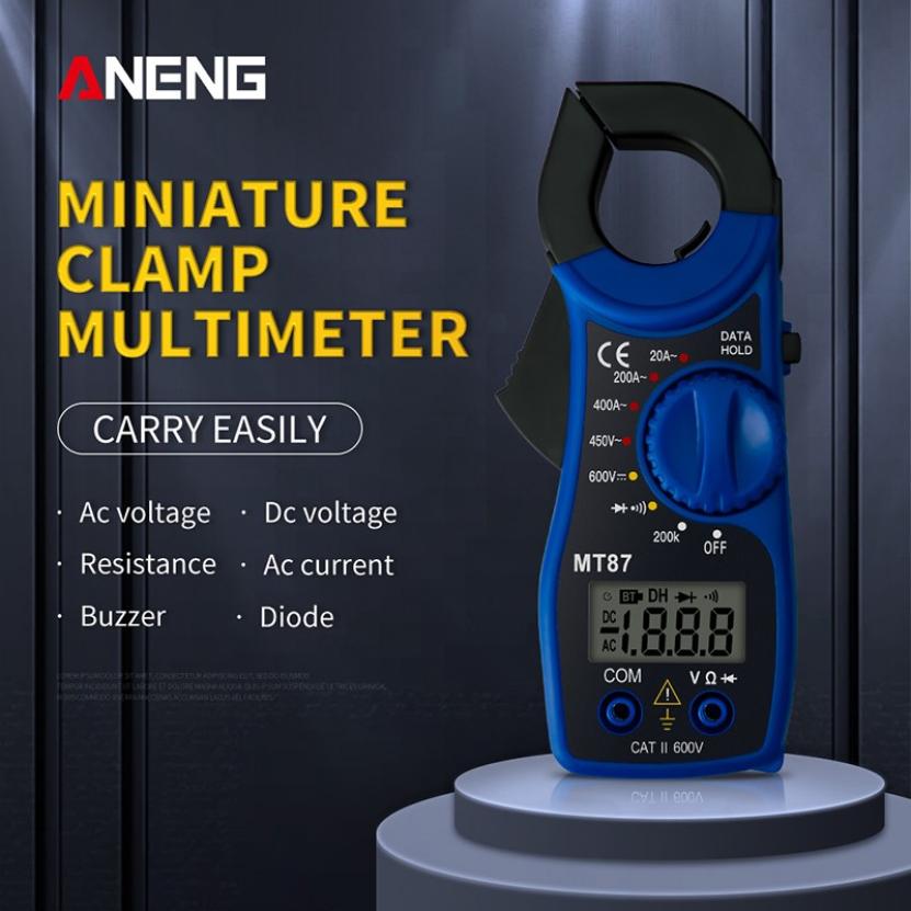 Mini Digital Clamp Multimeter with LED Display AC/DC Voltage Current Resistance Capacitance Transistor Tester Power Meter