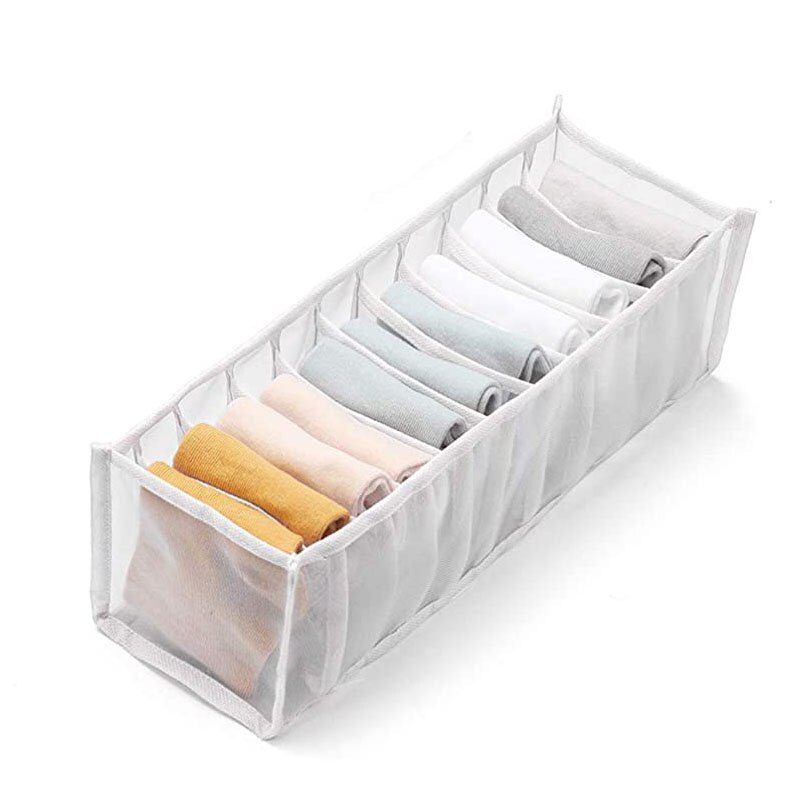 Organizer Voor Ondergoed Opbergdozen Voor Sokken Beha Thuis Wasbaar Opvouwbare Gescheiden Opslag Dressing Organisatoren Divider Dozen: WHITE -  11 grid