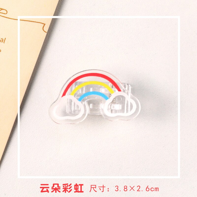 2Pc Transparant Acryl Clips Schattige Beer Bloem Briefpapier Test Papier Clip Snacks Afdichting Clip Kawaii Foto Kaarthouder: 8
