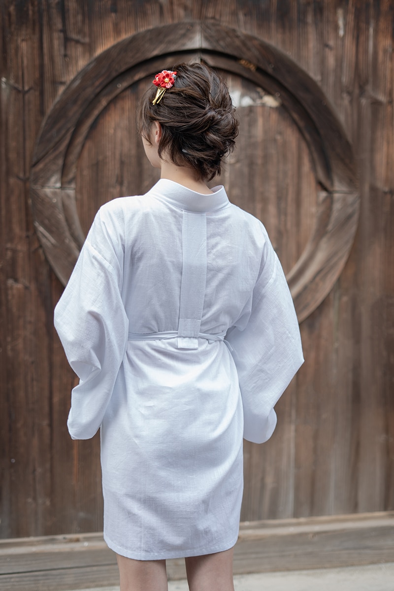 Kimono para mujer, ropa interior de algodón suave y cómoda, Color blanco, Yukata tradicional japonesa