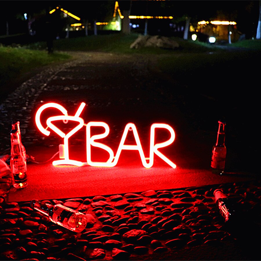 Sød bar neon skilt led regnbue lys lampe til kollegie indretning bar indretning neon lampe væg indretning jule neon pære badekar: Rød