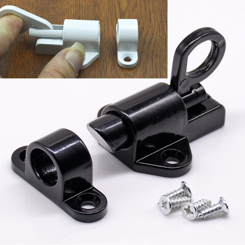 Aluminum Security Door Lock Pull Ring Spring Bounce Window Bolt Auto Close Hasp Sliding Lock Window Door Hardware