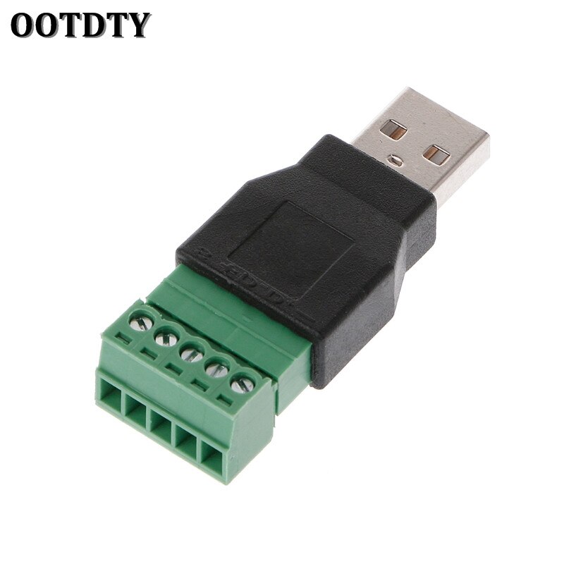 OOTDTY USB Female To Screw Connector USB Plug With Shield Connector USB2.0 Female Jack USB Female To Screw Terminal