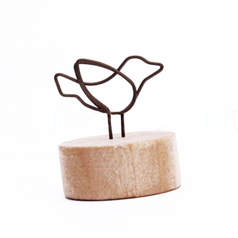 13 Styles Desk Wood+Iron Photo Clips Notes Folder Number Name Clips Home Office Table Decoration Birthday Wedding Decor