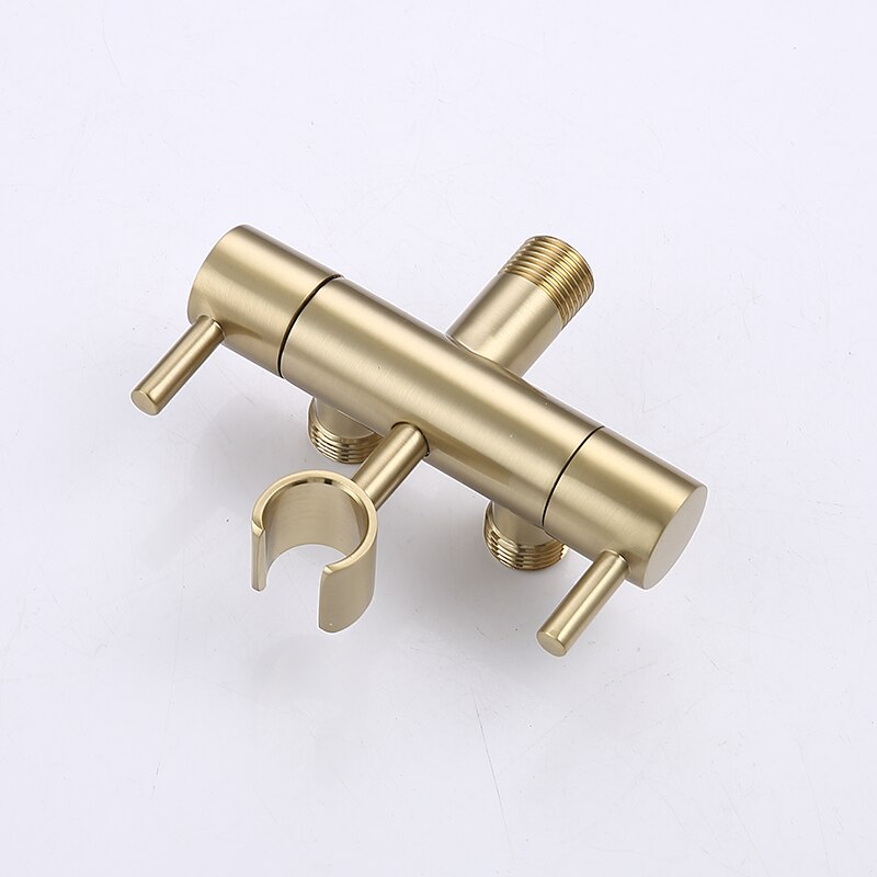 Bidets Kraan Chrom/Zwart/Goud Wc-reiniger Set Douchestraal Bidet Spuit Wc Kranen Wall Mounted Douche Bidets: Gold Vavle Only