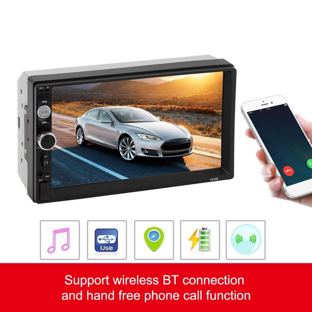 Novedad de , reproductor MP5 para coche 7010B de 7 pulgadas con doble DIN, reproductor Multimedia HD con Radio estéreo y pantalla táctil BT, admite la misma pantalla