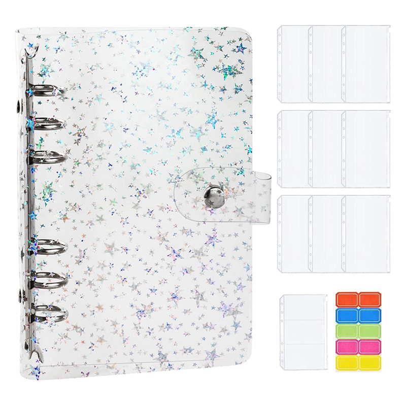 A5 Ring Binder Notebook 2 Pack Leather Index Card Binders With Dividers - 6  Ring A7 Binder, 160 Cards, Hole Punch, For Notes, Recipes, Budgeting