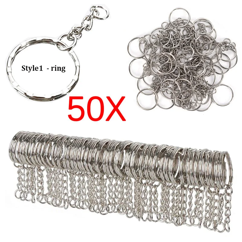 10/50 Stuks Metalen Sleutelhangers Met Split Ring Link Chain Sleutelhangers Keyfob Sleutel Hangers Houder Ringen Diy Sleutelhangers sleutelhanger: Geel