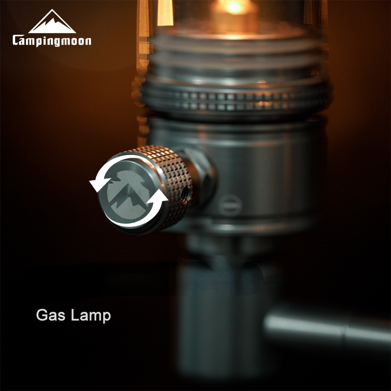CAMPINGMOON T-1D Camping Gas Lantern with Glass Cover Candle Lamp Light