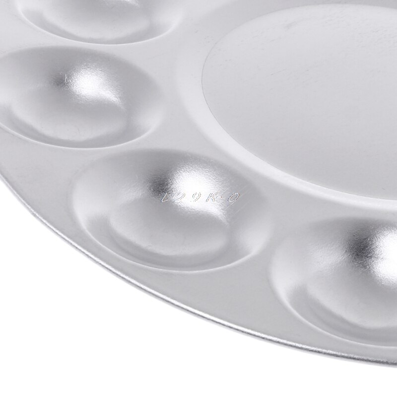 Olie Verf Palet Plaat Aluminium Ronde Olie Verf Palet Art Kleur Mengen Plaat Met 10 Groeven Art Supplies