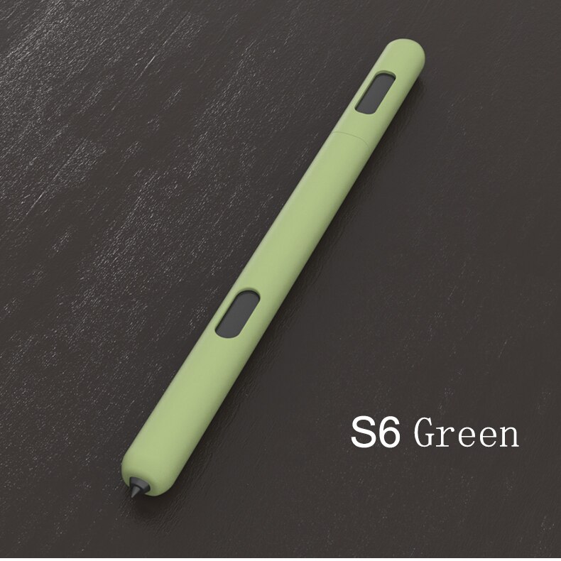 For Samsung Galaxy Tab S6 / S7 S-Pen Cover Cute Cartoon Tablet Silicone Pencil Case Tab S6 Lite: Green S6 Pen