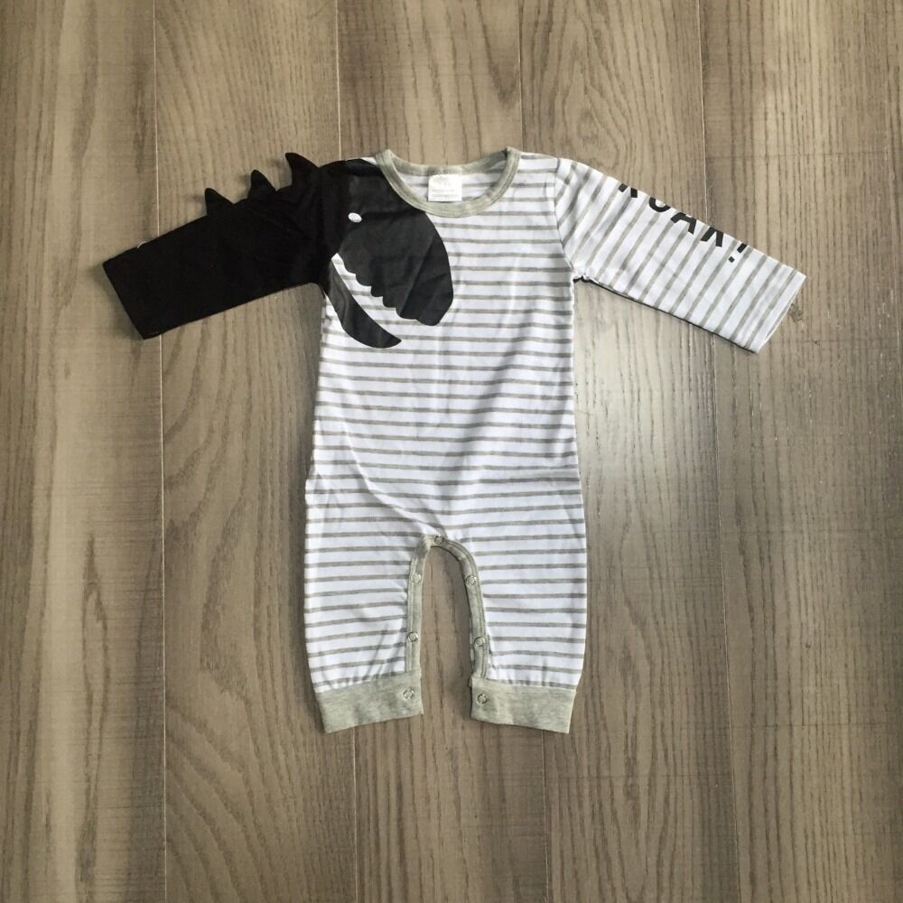 Girlymax Baby Kids Baby Romper Baby Boy Peuter Dinosaur Romper Jongen Streep Romper
