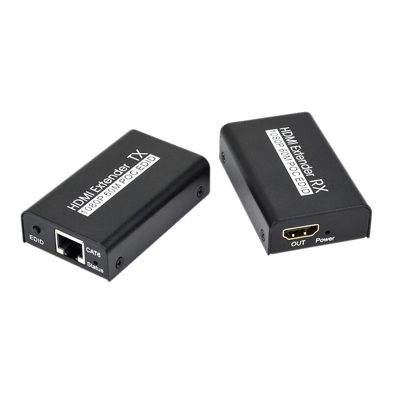 HDMI Extender 60M 1080P High-Definition Network Transmitter HDMI Single Network Cable Extender (EU Plug): Default Title