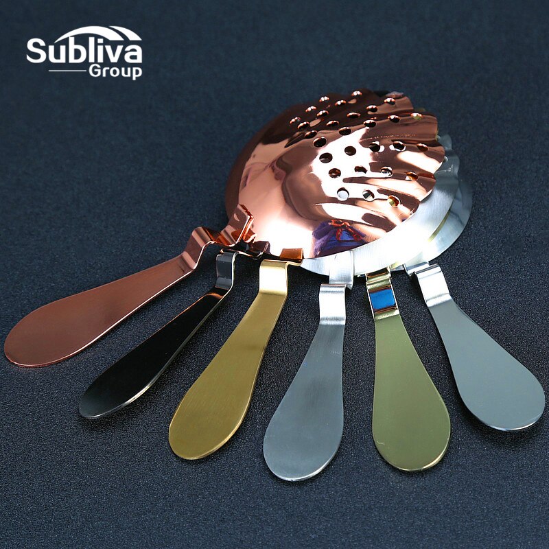Shell Vintage Stainless Steel Julep Cocktail Strainer Copper Plated Gold Plated Bar Strainer Ice Strainer Bar Tool