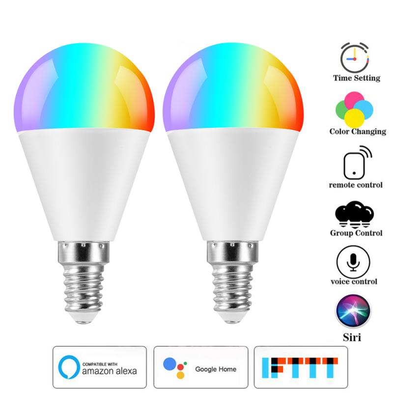 6W Led Wifi Slimme Lamp Dimbare Rgb Lamp E27 E26 E14 B22 Gloeilamp App Smart Leven Timing met Alexa Google Home Ifttt