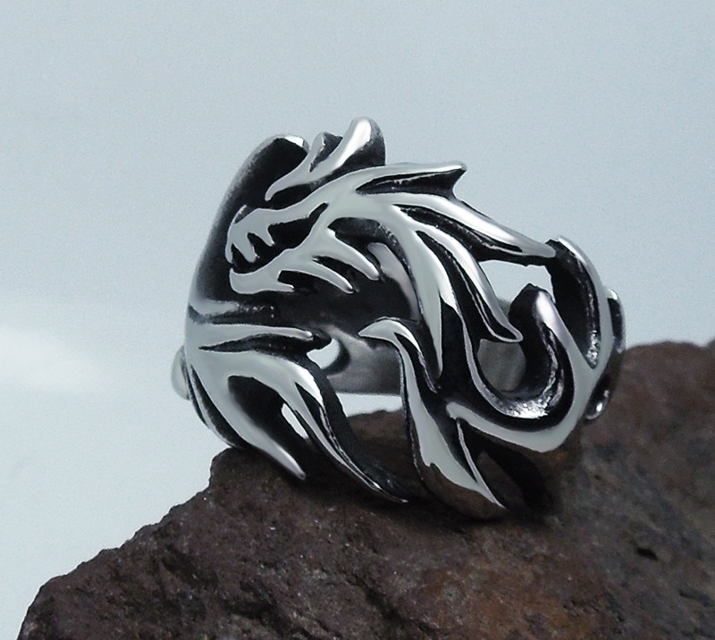 Zorcvens Cool Dragon Claw Ring Punk Retro Rvs Man 'S Hiqh Sieraden