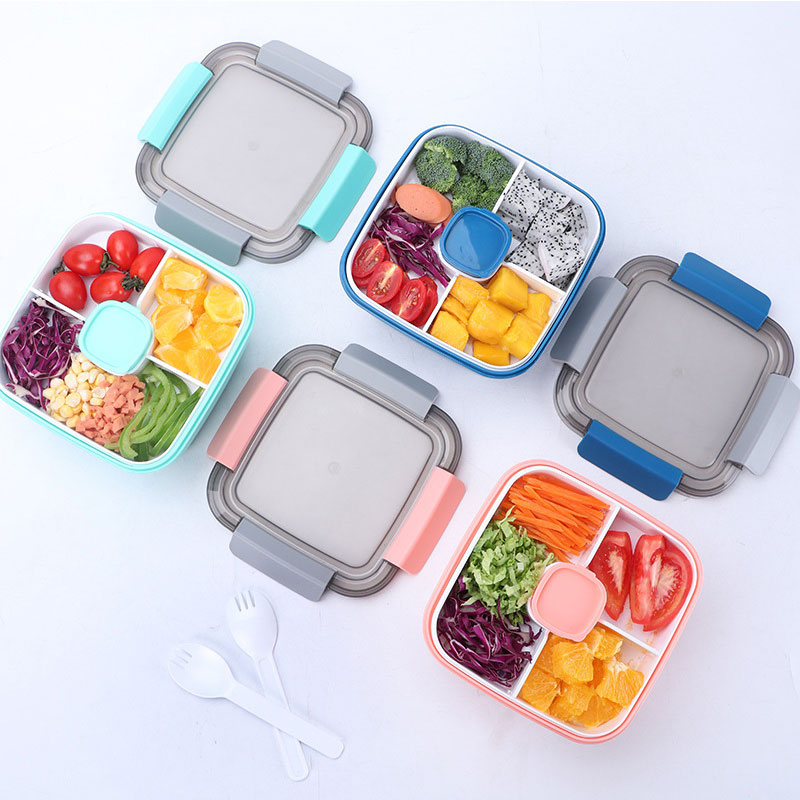 Heated Lunch Box For Kids School With CompartmentsTableware Kitchen Food Container Microwaveable Bento Box Japanese Style