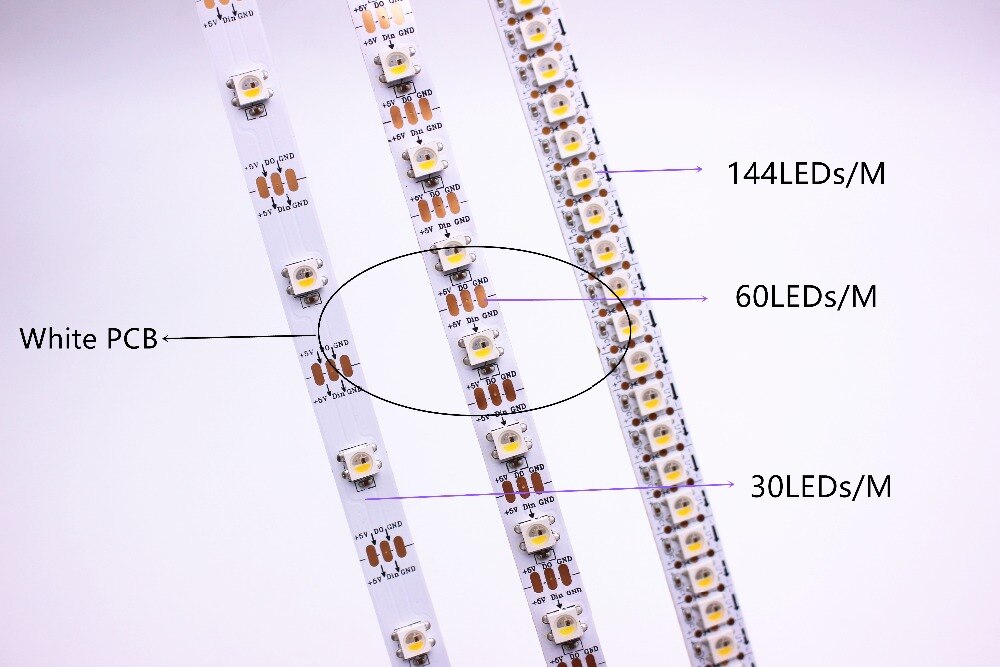 SK6812 RGBW (Similar Ws2812b) 4 en 1 1m/4m/5m 30/60/144 Leds/Pixels/M Tira direccionable Individual WW NW IP30/65/67 DC5V