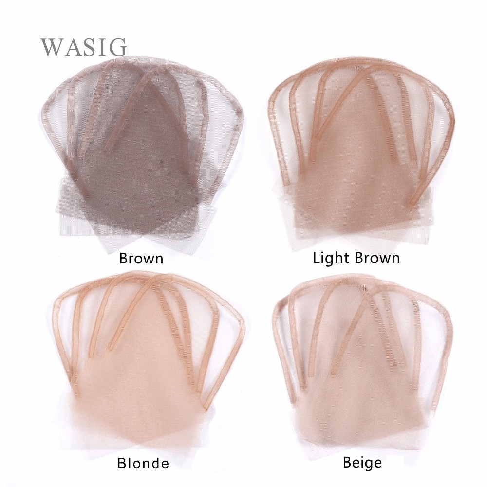Swiss Lace perruque avec closure base frontale | 4x4 pouces, casquettes de couleur marron pour faire closure, 6 pièces/lot