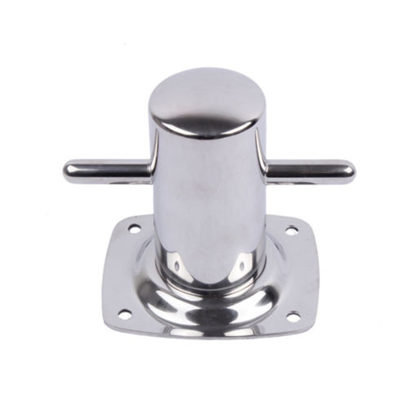 Accesorios de piezas de barco 316 Acero inoxidable 8 "bolardo de una sola cruz con la placa base amarre Cleat Marine