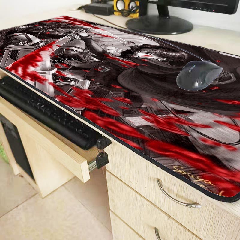 Attack on Titan Mouse Pads 90x40cm Pad To Mouse Notbook Computer Pad Mouse Lockrand Gaming Mousepad Gamer To Keyboard Mouse Mats