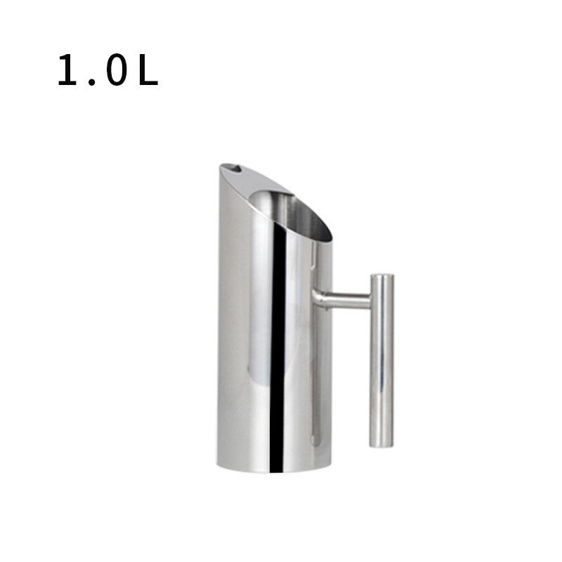 Zilveren Roestvrij Staal Fruit Tie Pot Water Tie Pot Rechte Lichaam Tie Pot Bar Curling Koude Ketel Functie jug: 1L